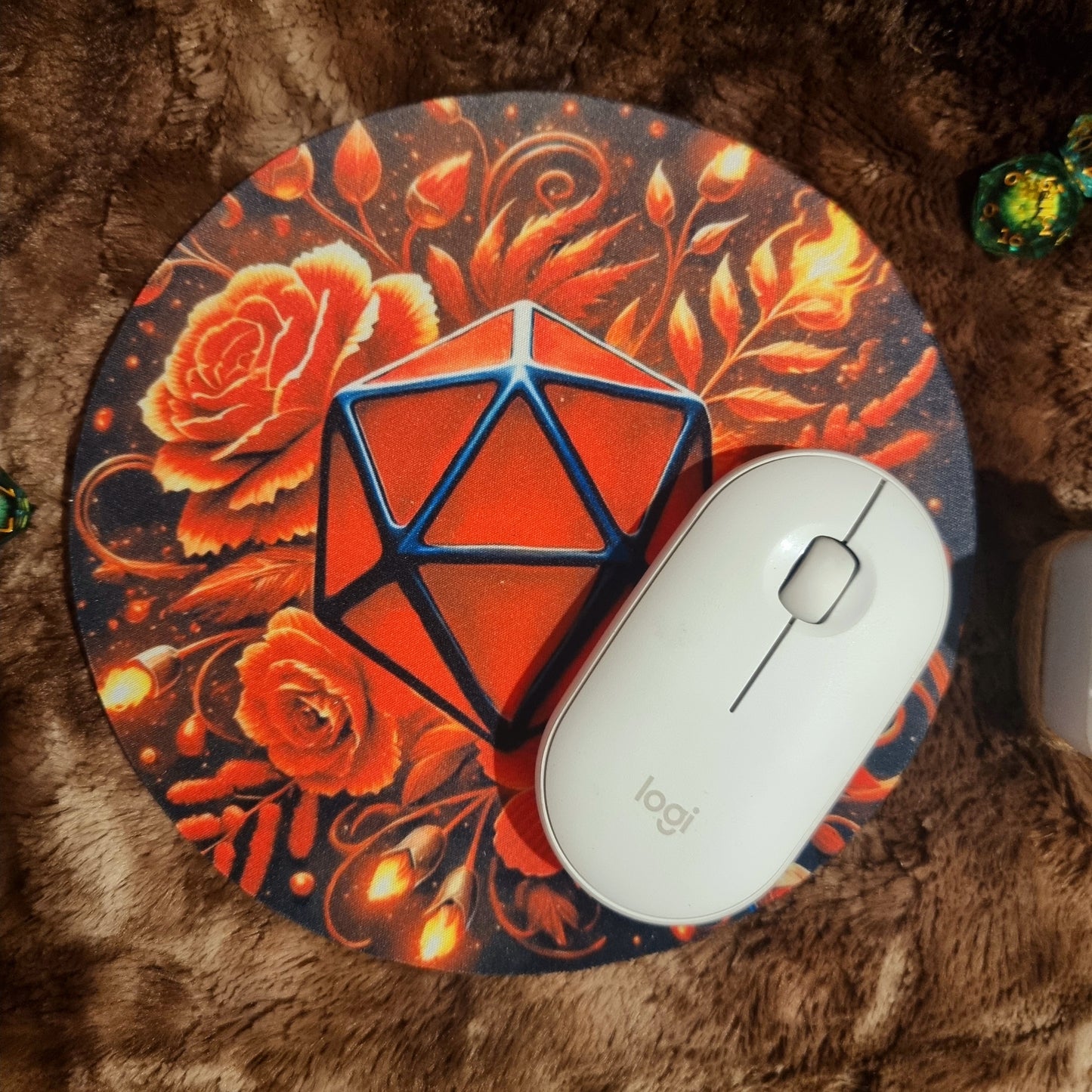 Tapis de souris D20 des élémentaires Rond