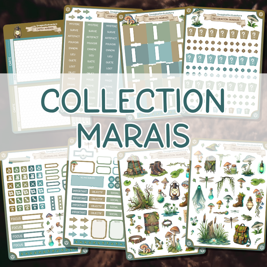 [COLLECTION COMPLETE] 8 Planches d'autocollants Mat Marais