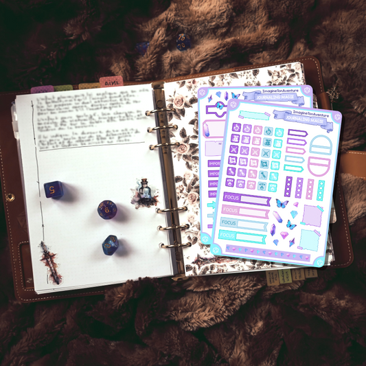 2 Planches d'autocollants Mat Journaling Magie